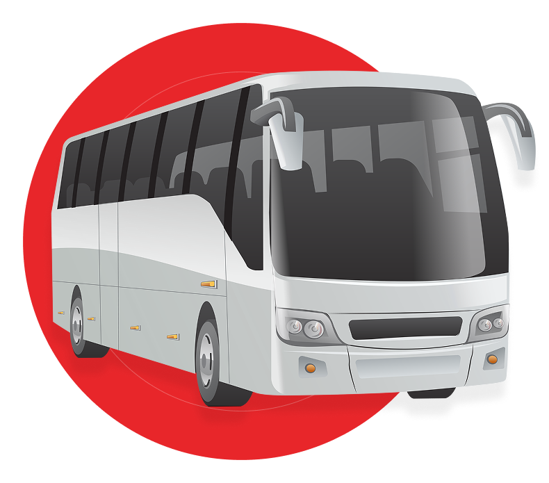Modern bus equipped with GPS tracking technology for public transportation.